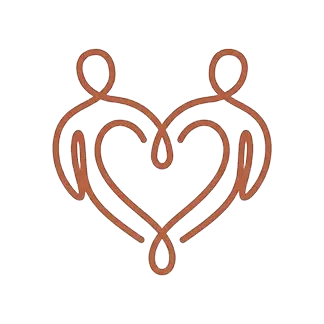 Εικονίδιο δύο ρευστών μορφών που σχηματίζουν καρδιά, σύμβολο LGBTQ+ αποδοχής και συμπερίληψης.